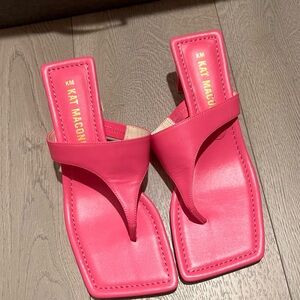 Kat Maconie Chic Hot Pink Thong Heel Sandals Size 40
